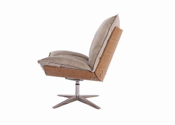 Foshan Furniture Plywood Shell Modern Swivel Chair with Iron Base For Living Room