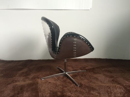 Leather Swivel Leisure Modern Sitting Chairs Vintage Aviator Swan Chair For Living Room