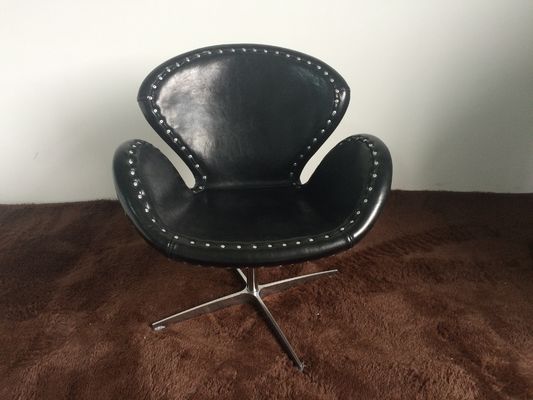 Leather Swivel Leisure Modern Sitting Chairs Vintage Aviator Swan Chair For Living Room