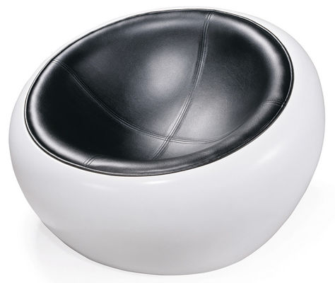 Leisure Genuine Leather Scoop Ball Fiberglass Half Dome Chair For House