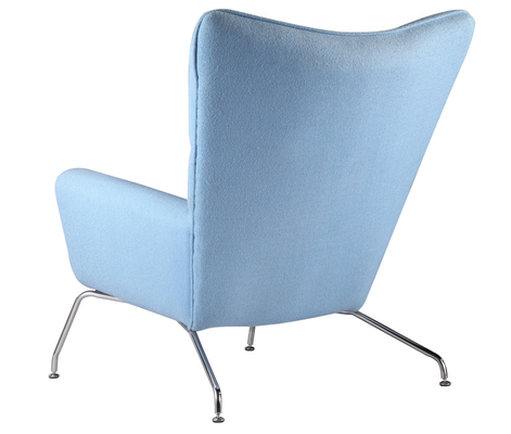 Velvet Upholstered Comfortable Chair , High Back Wing Chair Hotel Lounge Chairs