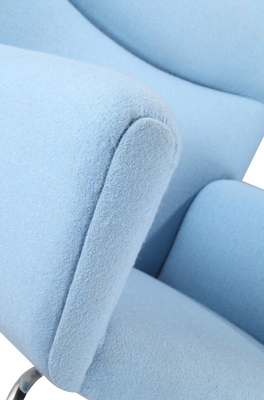 Velvet Upholstered Comfortable Chair , High Back Wing Chair Hotel Lounge Chairs